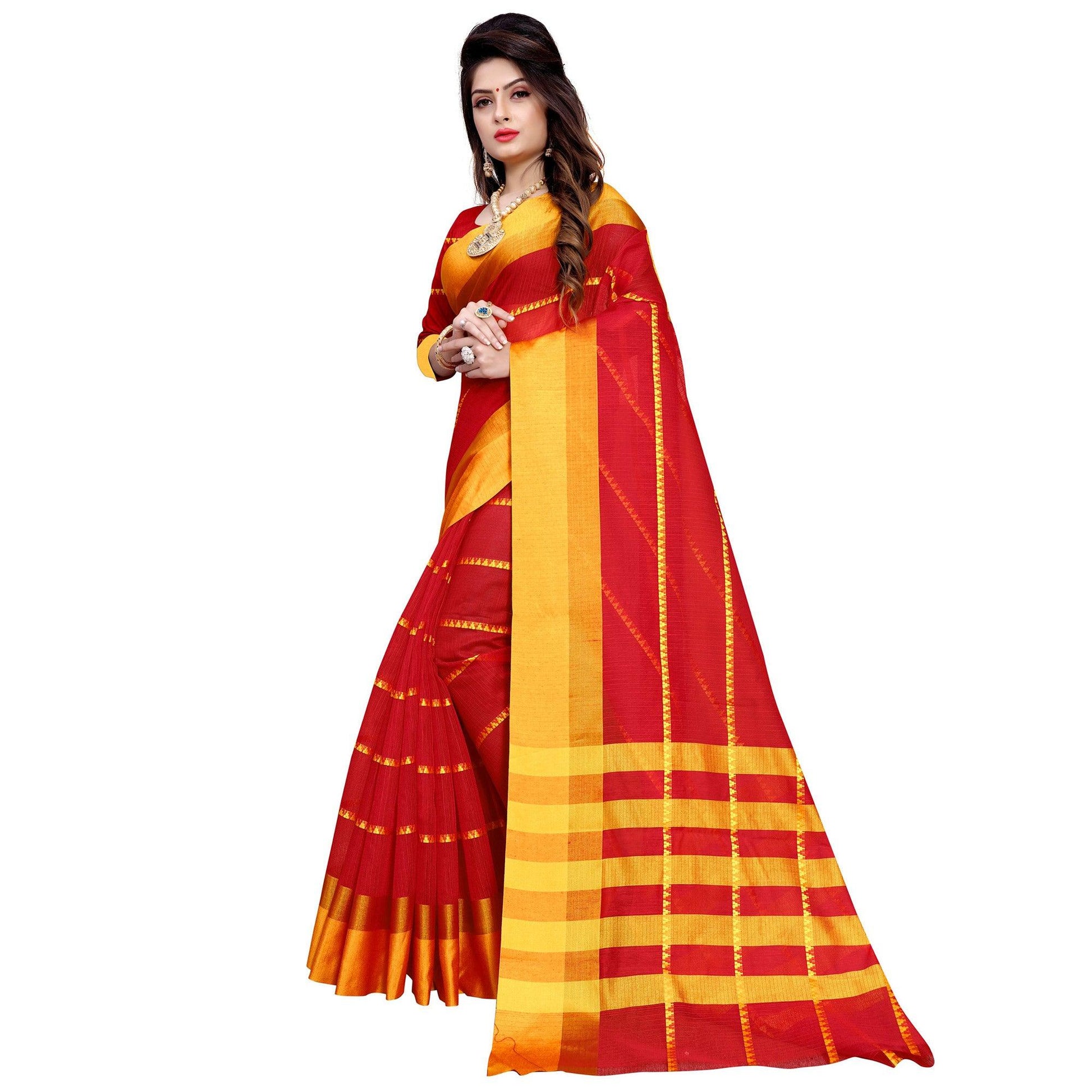 Fantastic Red Colored Festive Wear Manipuri Silk Saree