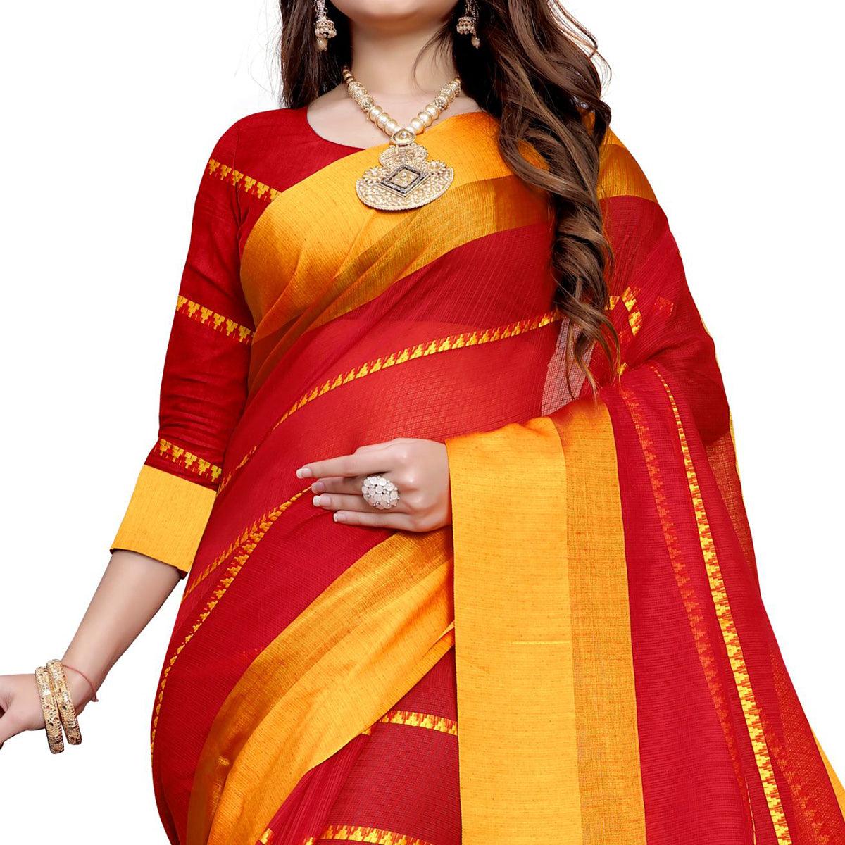 Fantastic Red Colored Festive Wear Manipuri Silk Saree
