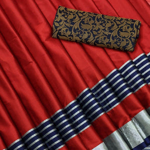 Fantastic Red Coloured Casual Wear Zari Border Cotton Saree