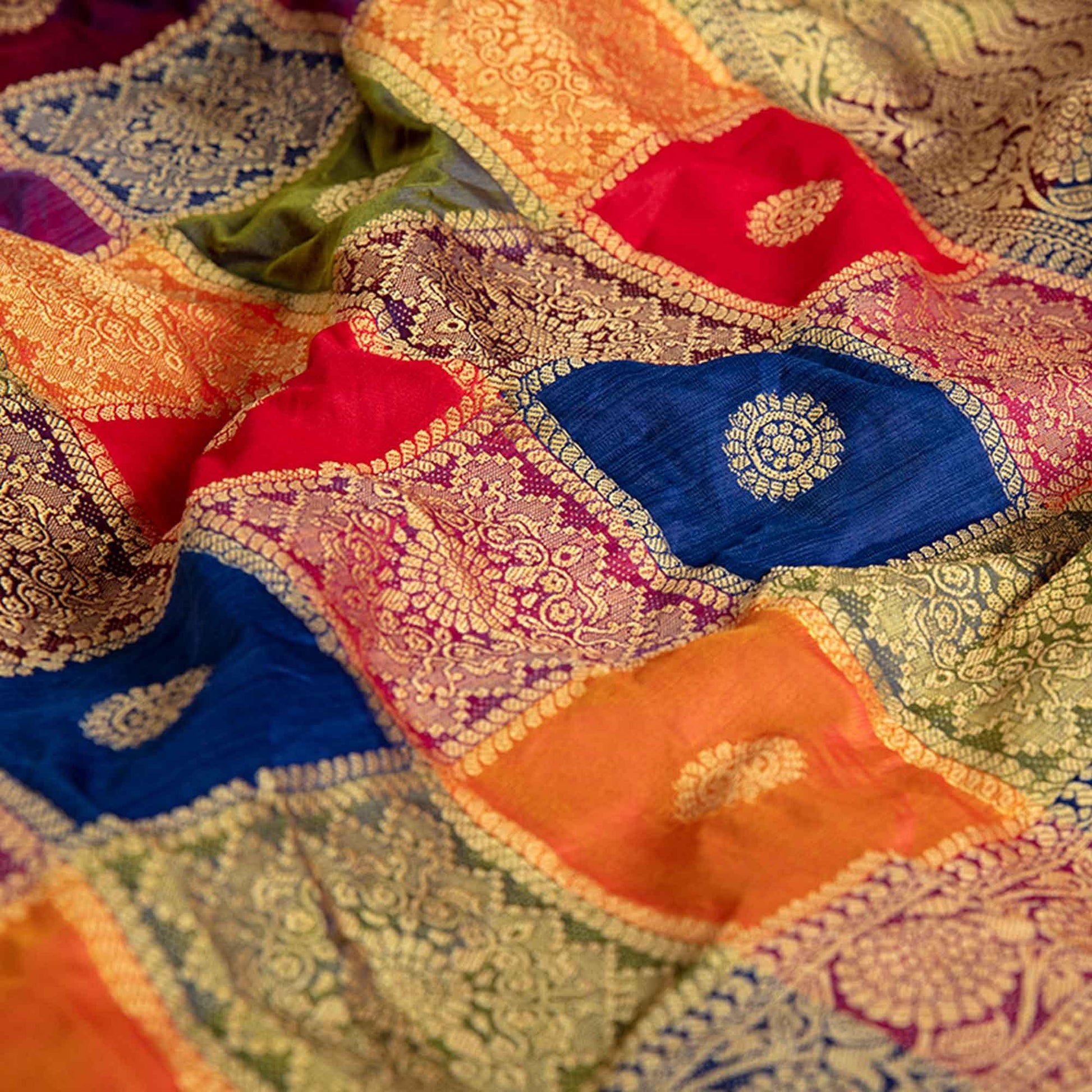 Fantastic Red-Multi Colored Festive Wear Woven Banarasi Silk Saree