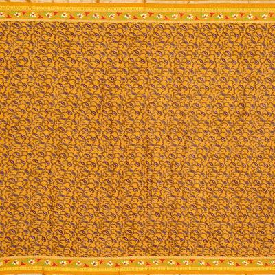 Yellow Handloom Chanderi Cotton Saree With Printed Mango Motifs
