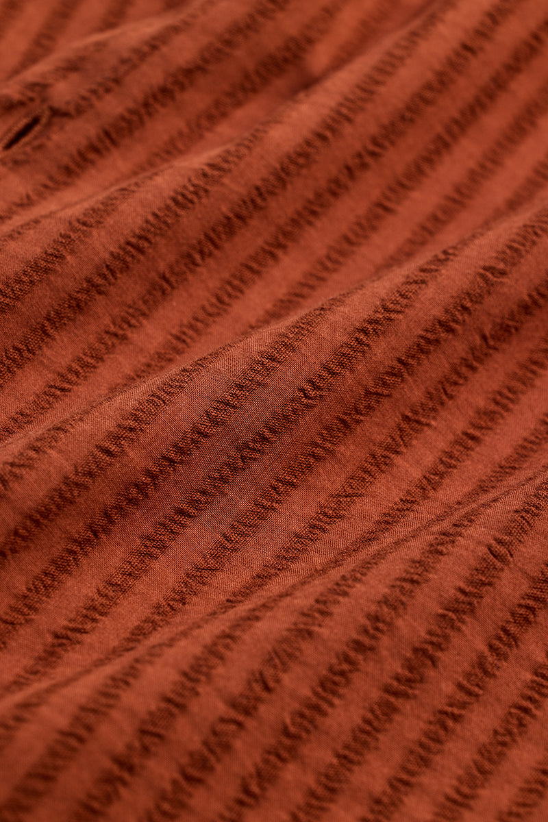 Rust Stripes Slim Fit Shirt