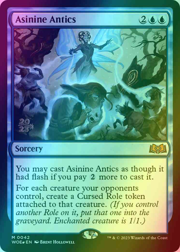 Asinine Antics [42s] [Prerelease] [Wilds of Eldraine: Promos] [Foil]
