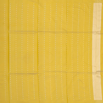 Gold Handloom Banarasi Silk Saree With Deer Buttas