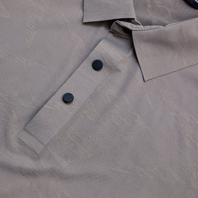 Grey Textured Stitchless Polo T-Shirt