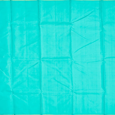 Purple Handloom Kanchipuram Korvai Silk Saree With Turquoise Border