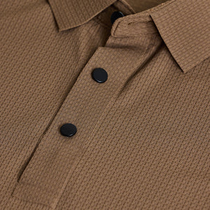 Light Brown Textured Polo T-Shirt