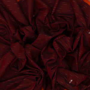 Maroon Handloom Orissa Cotton Saree With Orange Border