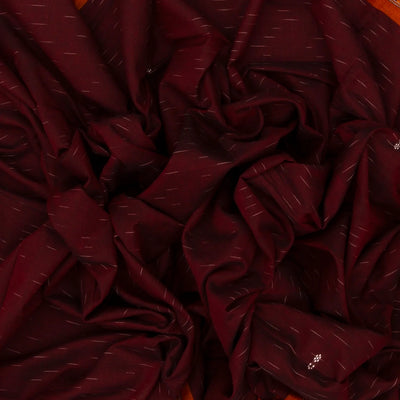 Maroon Handloom Orissa Cotton Saree With Orange Border
