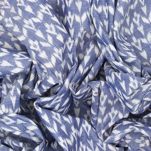 Blue And Off White Orissa Cotton Saree With Tie & Dye Motifs