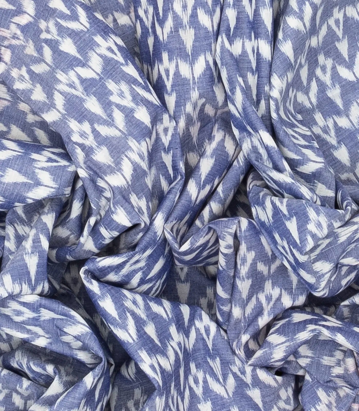 Blue And Off White Orissa Cotton Saree With Tie & Dye Motifs