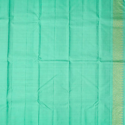 Aquamarine Handloom Kanchipuram Silk Saree With Butterfly Buttas