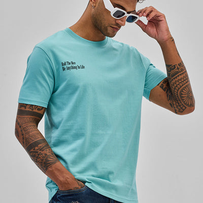 Roll The Dice Turquoise Slim Fit T-Shirt