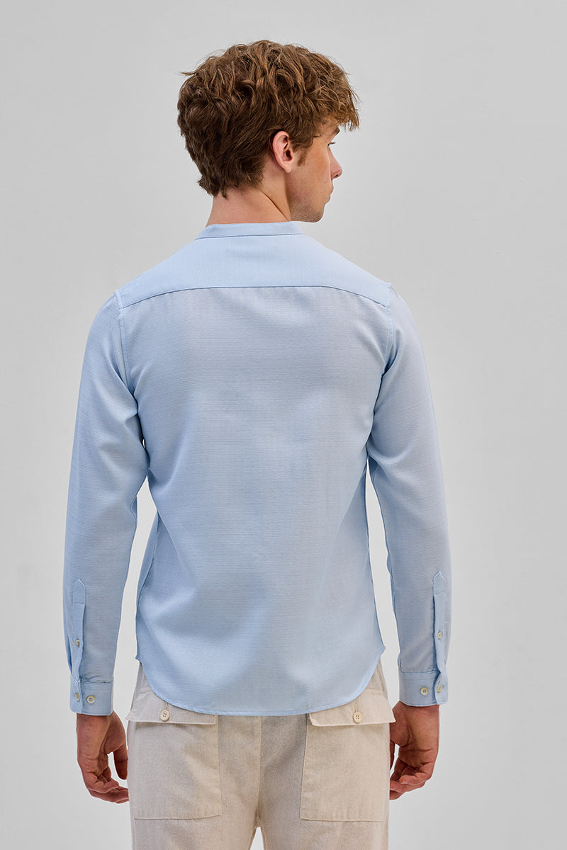 Light Blue Mandarin Slim Fit Shirt