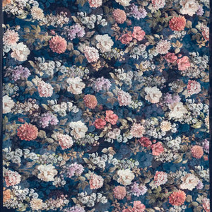 Navy Blue Georgette Silk Saree Printed With Floral Motifs