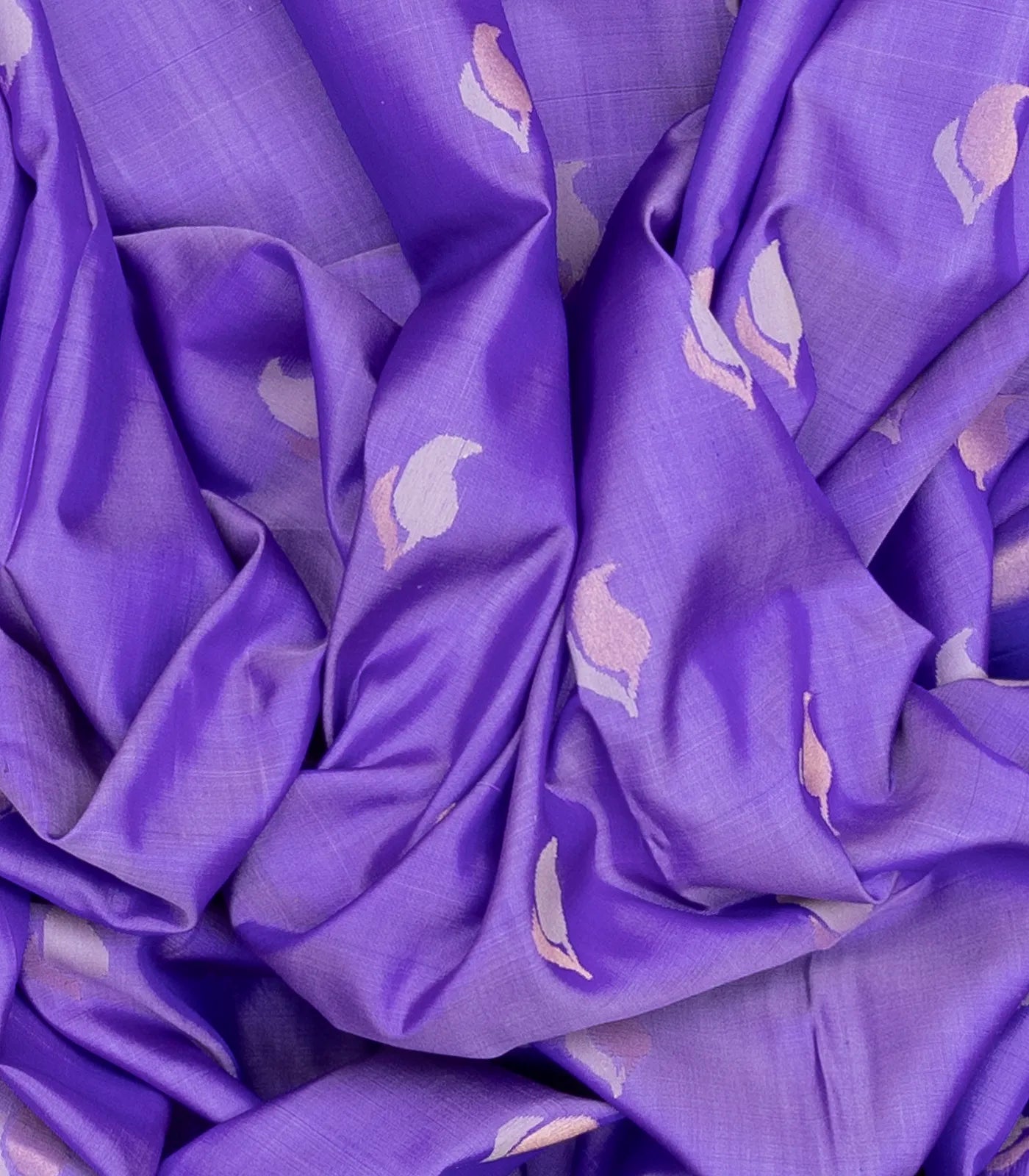 Lavender Handloom Uppada Silk Saree With Floral Zari Buttas