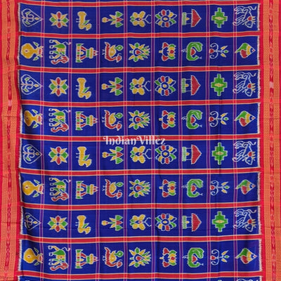 Violet Blue Odisha Ikat Nabakothi Khandua Silk Saree