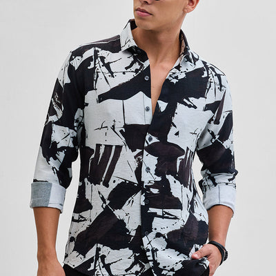 Black Textured Abstract Shirt