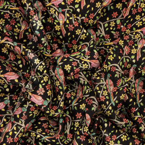 Sandal Handloom Tussar Silk Saree Printed With Floral Motifs