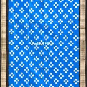 Copper Sulphate Blue Pasapali Pure Sambalpuri Silk Dupatta