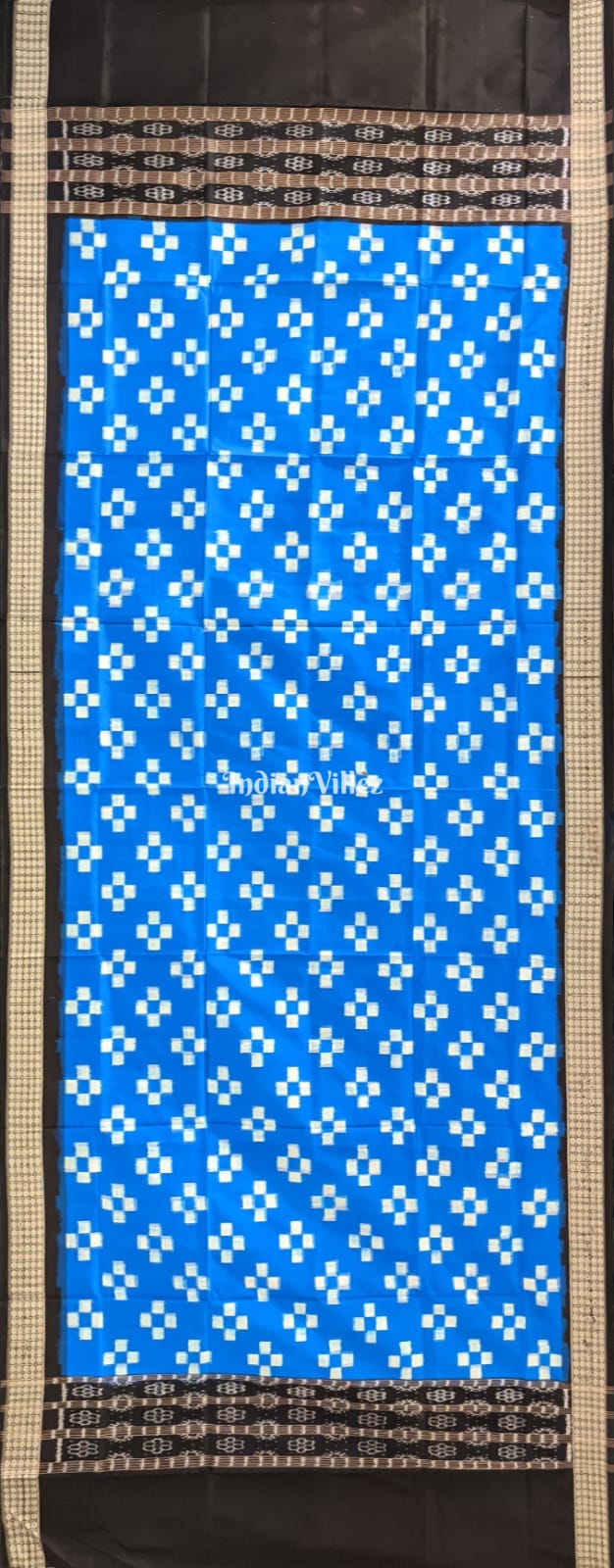 Copper Sulphate Blue Pasapali Pure Sambalpuri Silk Dupatta