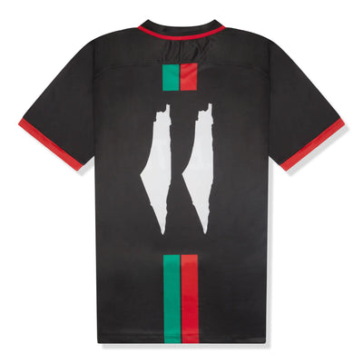 FC Palestina Palestine Red Green Stripe English Black Football T Shirt