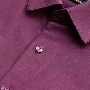 Burgundy Stretchable Slim Fit Shirt