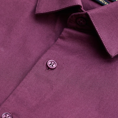 Burgundy Stretchable Slim Fit Shirt