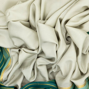 Light Green Mysore Plain Crepe Silk Saree With Contrast Green Border