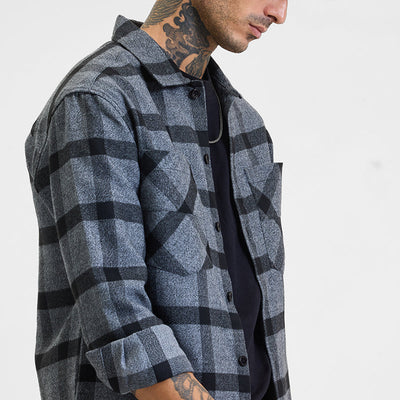 Grey Checks Relaxed Fit Overshirt