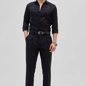 Black Slim Fit Stretch Trousers