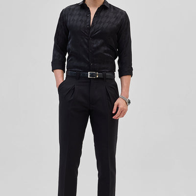Black Slim Fit Stretch Trousers