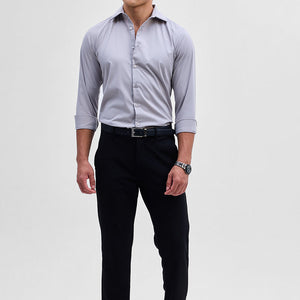 Light Grey Slim Fit Stretch Shirt