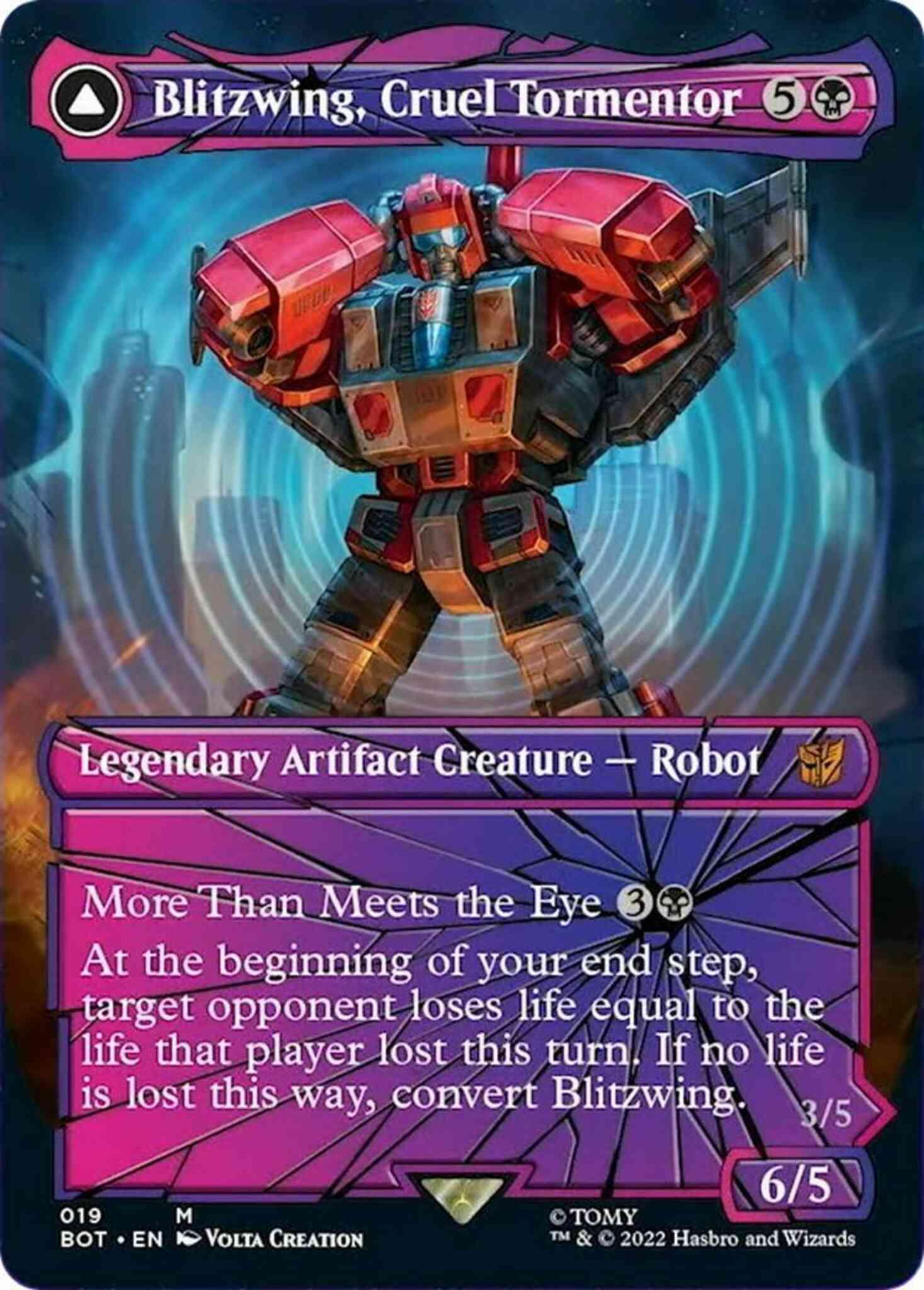 Blitzwing, Cruel Tormentor // Blitzwing, Adaptive Assailant [19] [Borderless] [Shattered Glass] [Universes Beyond: Transformers] [Non-Foil]