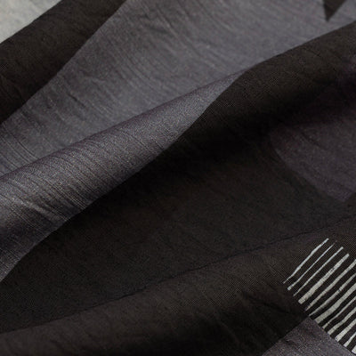 Black Abstract Mandarin Shirt