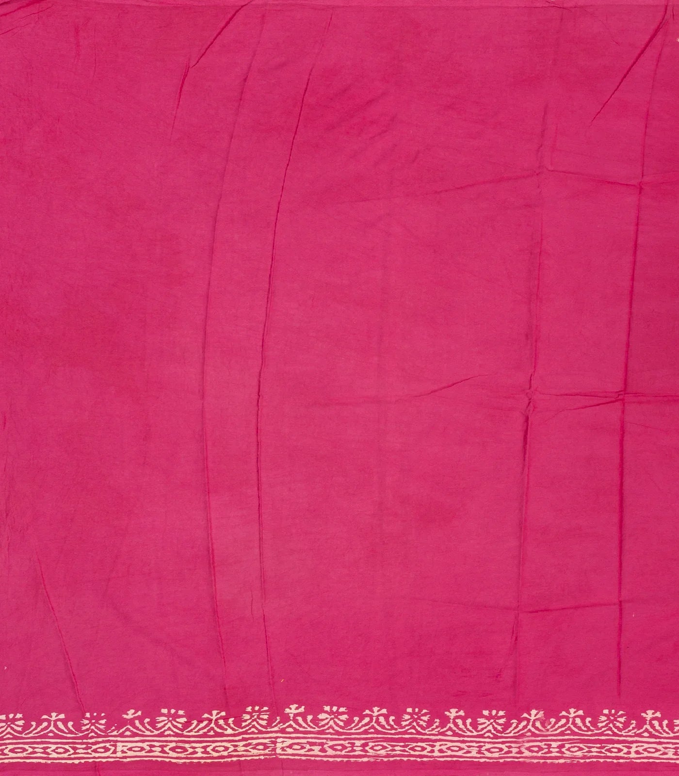 Hot Pink Woven Jaipur Cotton Saree Printed With Floral  Motifs