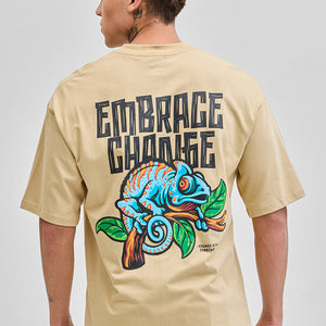 Embrace Change Beige Oversized T-Shirt