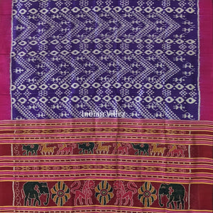 Russian Violet Border Tribal Contemporary Silk Saree
