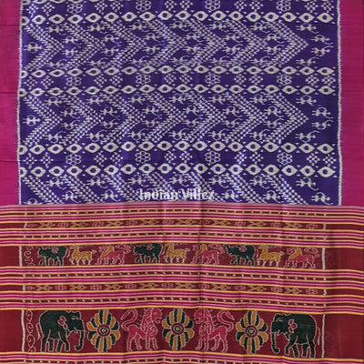Russian Violet Border Tribal Contemporary Silk Saree
