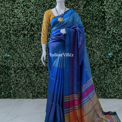 Multicolored Handwoven Soft Silk Saree