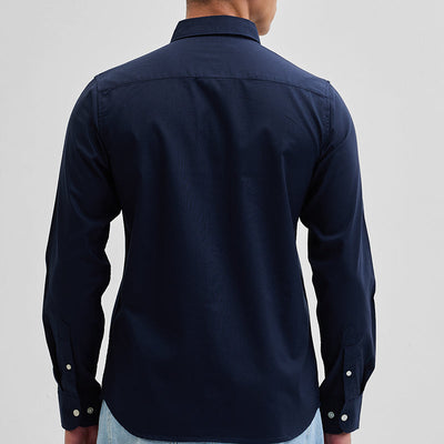 Navy Solid Oxford Shirt