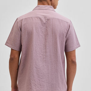 Mauve Box Fit Linen Blend Shirt