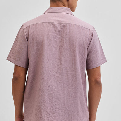 Mauve Box Fit Linen Blend Shirt