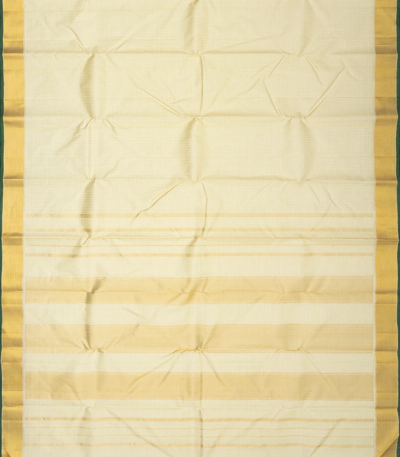 Off White Handloom Kanchipuram Silk Saree With Checks