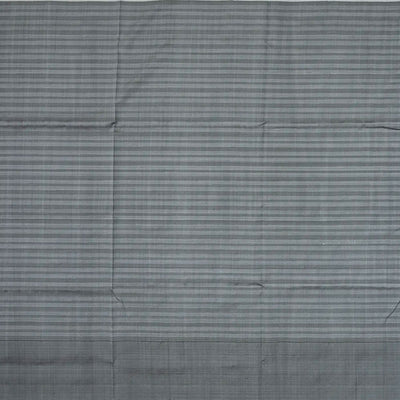 Pink Handloom Soft Silk Saree With Stripes & Contrast Grey Border