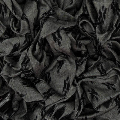 Grey Handloom Orissa Cotton Saree With Black Border