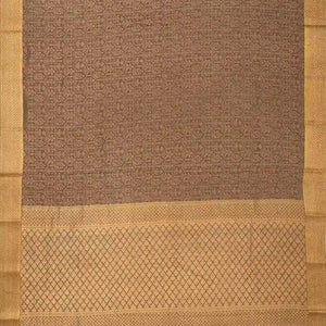 Beige Mysore Crepe Silk Saree With Floral Jaal Zari Motifs