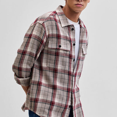 Brown Double Pocket Flannel Overshirt
