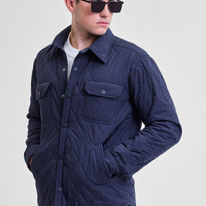 Navy Double Pocket Relaxed Fit Jacket
