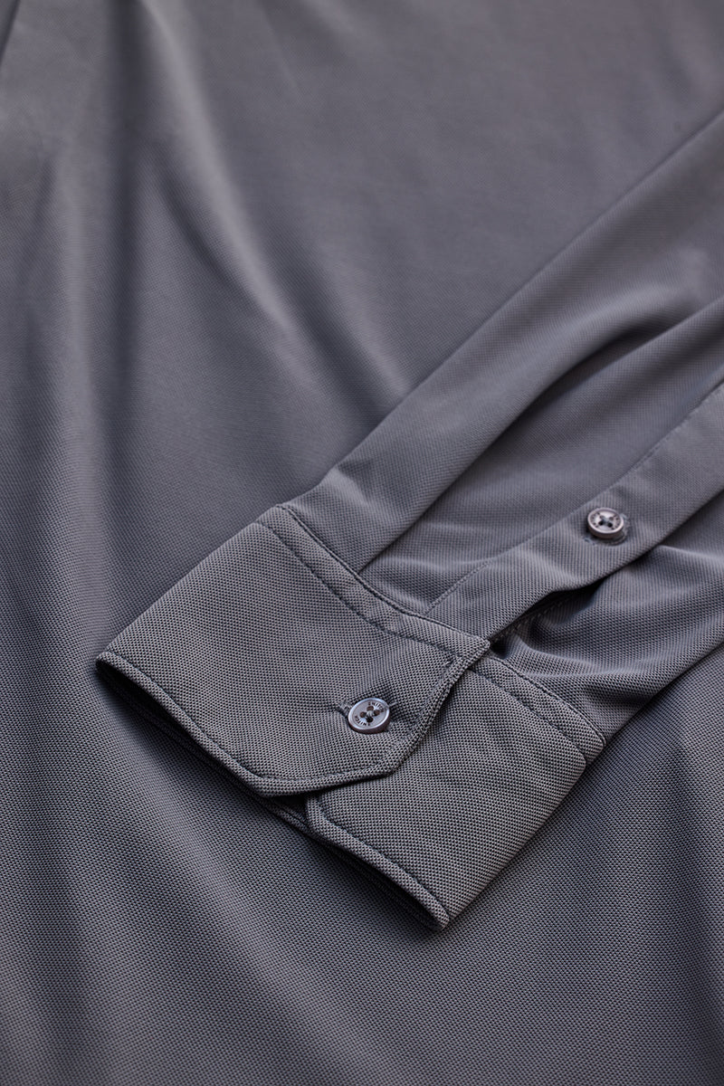 Grey Stretchable Slim Fit Shirt